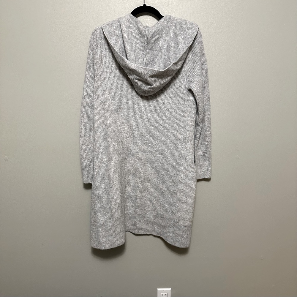 GAP Grey Ribbed Hooded Long Cardigan - Picture 5 of 5